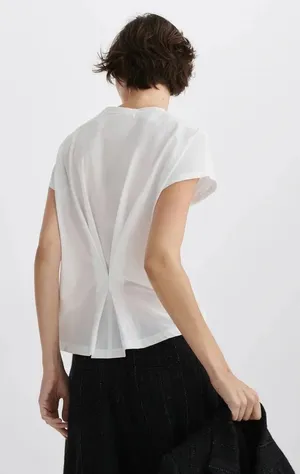 NWT Rag & Bone The Slub Pleat Short Sleeve Tee White Size XS thumbnail 1