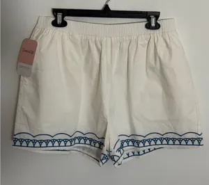 &merci off white embrodiered shorts size large thumbnail 1