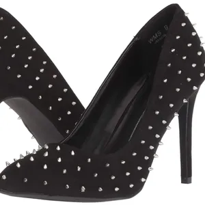 NEW REPORT JAEMON Metal Spike Heel Pointed Toe Black Western Nightout thumbnail 3