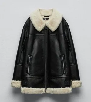 Zara Nwt Double Faced Jacket With Faux Fur thumbnail 11