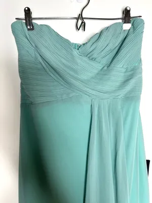 Lulu’s Splendid Aura Sage Green Chiffon Pleated Strapless Maxi Dress Size L thumbnail 5