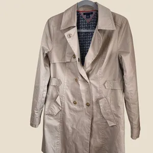 Tommy Hilfiger Women Size M‎ Beige Double Breasted Trench Raincoat Jacket Preppy thumbnail 3