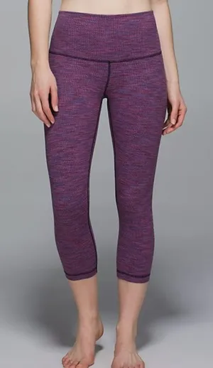 Lululemon Wunder Under Crop II Diamond Jacquard Jewelled Magenta 10 thumbnail 1