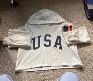USA cropped Long Sleeve Hoodie thumbnail 1