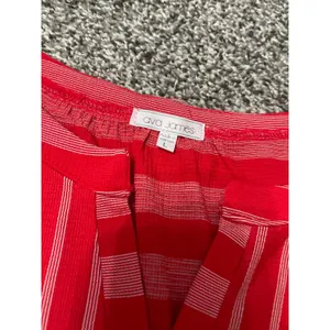 Ava James red striped peplum sleeveless tank top L thumbnail 2