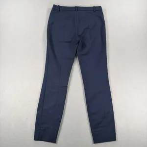 Y2K Zara Woman Navy Blue Slim Cigarette Dress Pants Trousers Ankle Navy Small thumbnail 3