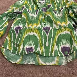 Anthropologie green blouse M‎ thumbnail 4