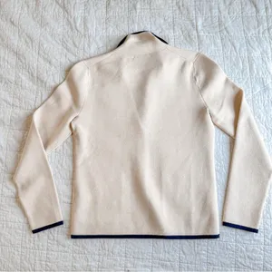J.Crew Tipped Sweater Blazer Ivory White XS Button Cardigan Sweater thumbnail 5