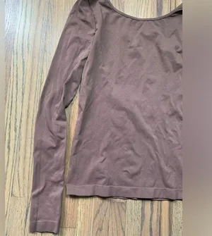 Intimately fp free people medium/large brown long sleeve open back thumbnail 3