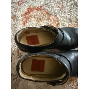 American Eagle Vintage Grunge Divine Black Leather Platform Chunky Block Shoes 6 thumbnail 6