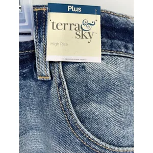 Terra & Sky Plus High Rise Blue Denim Jeans NEW Size 26W Womens Summer Vacation thumbnail 5