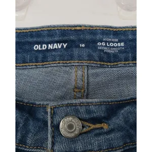 Old Navy OG Loose High Rise Secret Smooth Pockets Jeans Medium Wash Blue 16‎ NEW thumbnail 7