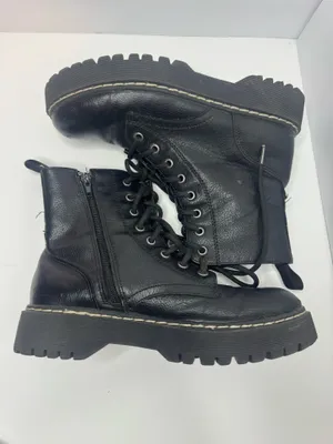 Sincerely Jules'Harley' Black Vegan Leather Boots Womens Size 7M thumbnail 5