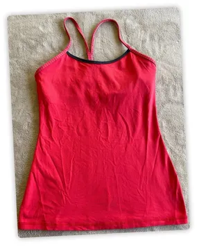 Lululemon Power Y Tank Pink Shelf Bra No Padding‎ Womens Sz. 8 thumbnail 1