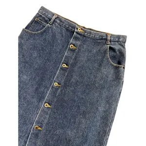 Vintage 90s Plus Sized Denim Jean Maxi Skirt Starwear Size 12/14 thumbnail 2