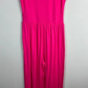 Pretty Garden Jumpsuit Womens Medium Bright Pink Wide Leg Pleated Sleeveless NEW thumbnail 7
