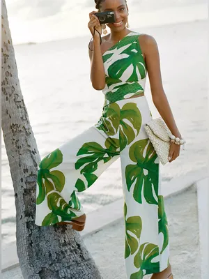 Farm Rio Wide Leg Monstera Jumpsuit thumbnail 3