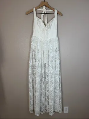 For Love & Lemons Sonnet Lace Maxi Dress White Small NEW $389 Bride Bridal thumbnail 5