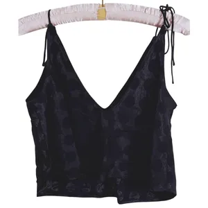 Victorias Secret Retro Satin Polka Dot Cami Tank Top Large Black 90s Lounge Y2K thumbnail 3