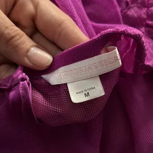Victoria's Secret MD magenta fuchsia pink net baby doll thumbnail 6
