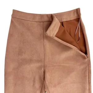 L'Atiste By Amy Light Brown‎ Taupe Faux Suede Crop Tube Top Pants Set Size Small thumbnail 9