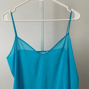 Diane von Furstenberg Designer 12 Blue Luxuty 100% Silk Slip Mini Dress Sheer‎ thumbnail 2