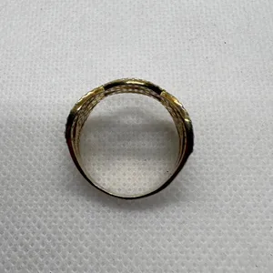 Vintage 925 Sterling Silver Gold Plated CZ Lattice Wave Statement Ring Size 9.25 thumbnail 7