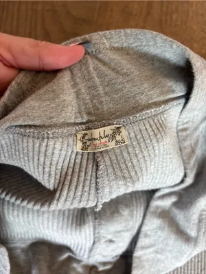 intimately free people gray ribbed baggy oversized joggers thumbnail 4