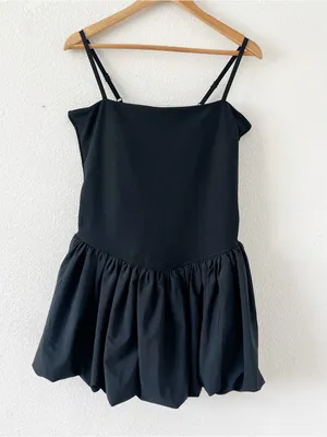 Abercrombie YPB sculptLUX Black Bubble Hem Activewear Shorts Interior Mini Dress thumbnail 2
