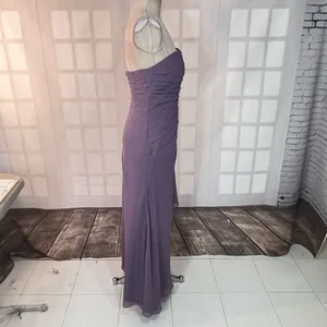 Bill Levkoff Purple Strapless Sweetheart Neck Pleated Bridesmaid Dress Size 6 thumbnail 4