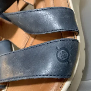 BORN ankle strap wedge woman sandal blue leather size 10 thumbnail 7