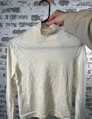 J. Crew | women white merino wool turtleneck sweater thumbnail 1