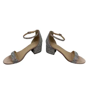 Betsey Johnson SB Mari Champagne Rhinestone Block‎ Heel Sandals Womens 7M thumbnail 3