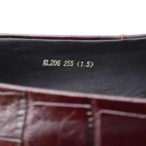 Vero Cuoio Burgundy Croc Embossed Leather Square Toe Buckle Low Block Heel 8 thumbnail 5