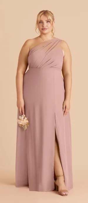 Birdy Grey semi formal 3x Kira chiffon slit evening maxi dress thumbnail 1