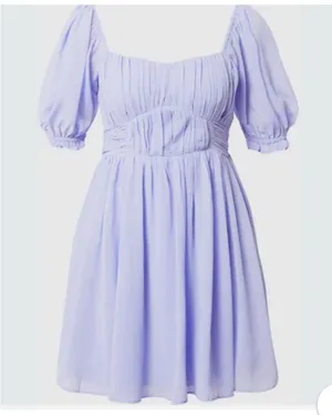 Abercrombie & Fitch Emerson Poplin Sleeve Dress Lavendar Purple Pleated Top XS thumbnail 1