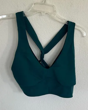 Free People Movement Teal Twist Back Sports Bra Size Medium thumbnail 1