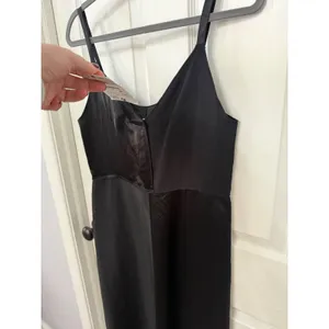 Zara Black Midi‎ Slip Dress V-Neck Spaghetti Strap 8740/162/800 XS thumbnail 3