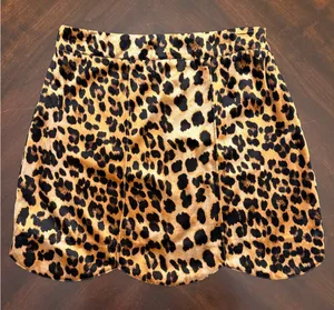 Leopard Print Velvet Mini Skirt thumbnail 1