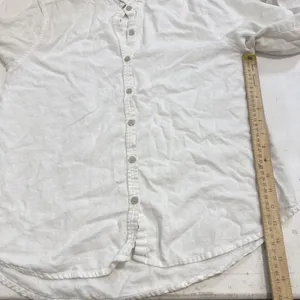 Orvis Linen White Beach Coastal Lagenlook Minimalist Blouse Size Medium thumbnail 5