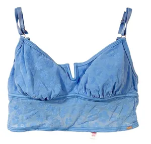 Victorias Secret Pink Blue Flocked Mesh Bralette‎ Size Medium thumbnail 1