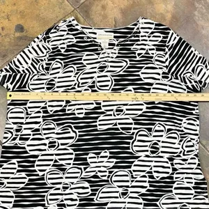Alfred Dunner Striped Floral Short Sleeve Blouse 2X thumbnail 6