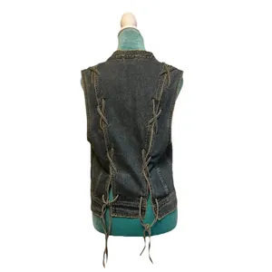 Free People Denim Vest Size S Blue Gilet Northern Light Western Cottage thumbnail 3