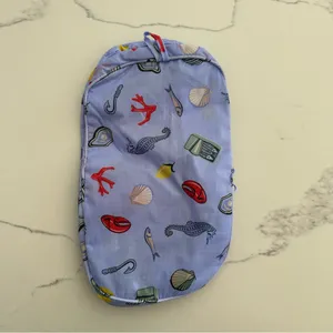 NWT Baggu Small Packing Cube in Sea Creatures Print Periwinkle Blue thumbnail 4