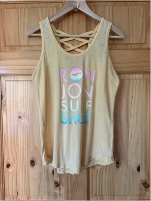 Ron Jon Surf Shop Lattice Back Graphic Logo Burnout Tank size medium thumbnail 2
