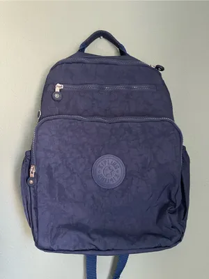Kipling Tablet City Backpack Blue Elastic Side Pockets thumbnail 4