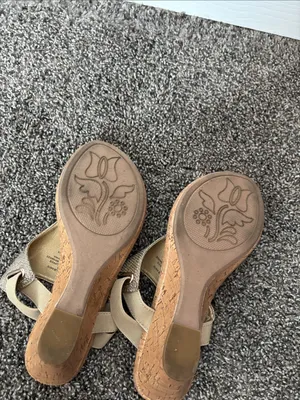 St. John's Bay Metallic Gold Thong Cork Sandals thumbnail 5