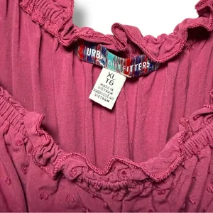 Urban Outfitters Kimchi Blue Swiss Dot Smocked Ruffle Romper XL Purple EUC thumbnail 4