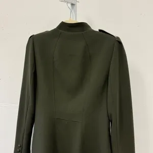 White House Black Market Olive Green Longline Military‎ Jacket Gold Buttons XS thumbnail 5