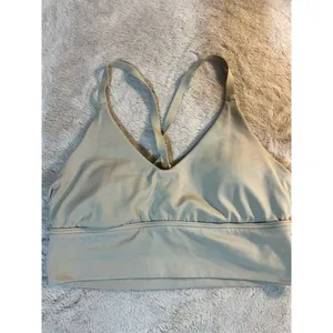 Aerie Women's Medium Support Sports Bra M Cream Racerback thumbnail 2